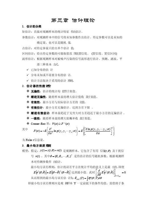 信号检测与估计知识点总结
