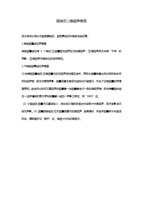 胆结石二维超声表现
