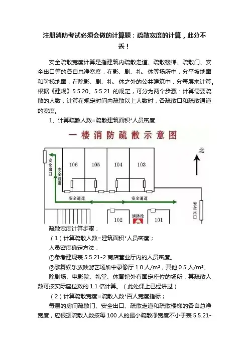 注册消防考试必须会做的计算题：疏散宽度的计算，此分不丢！