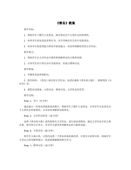 《善良》教案