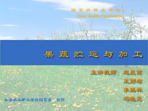 第一节 果蔬中的主要化学成分及其变化