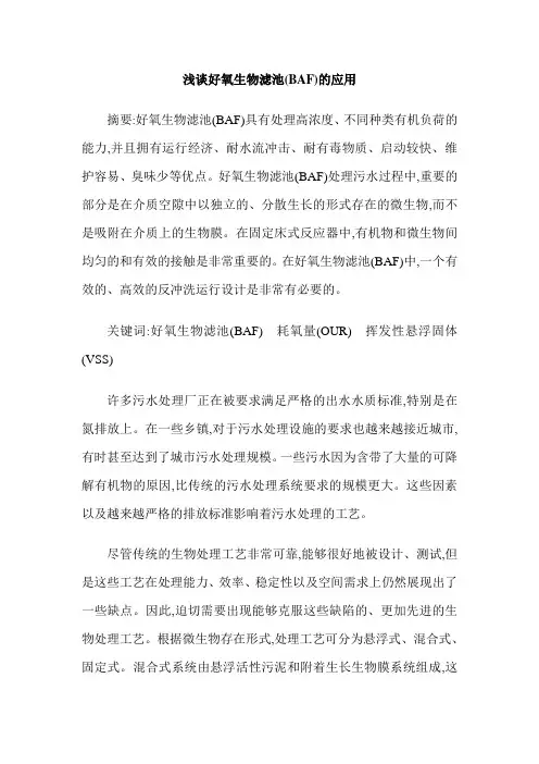 浅谈好氧生物滤池(BAF)的应用