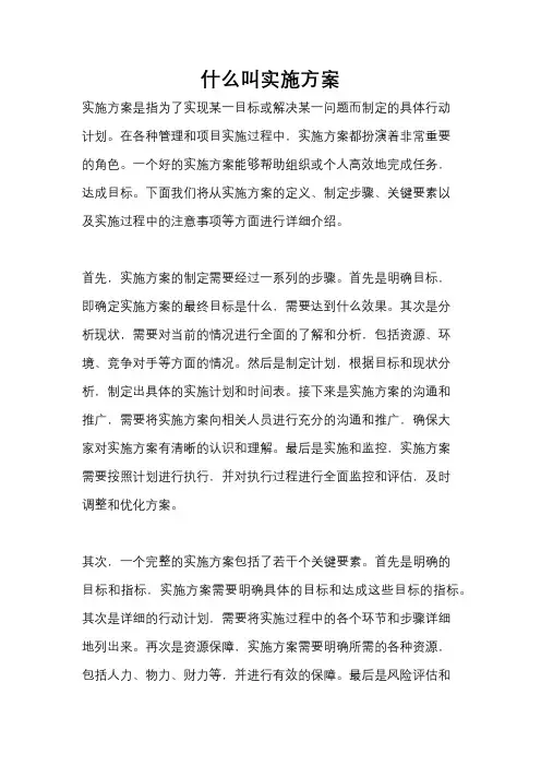 什么叫实施方案