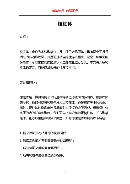棱柱体_精品文档