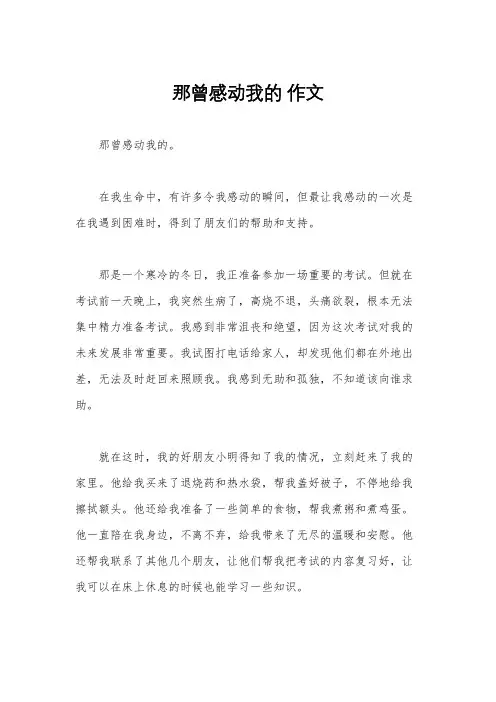 那曾感动我的 作文