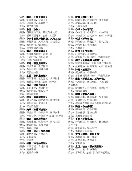 中医内科学病案分析