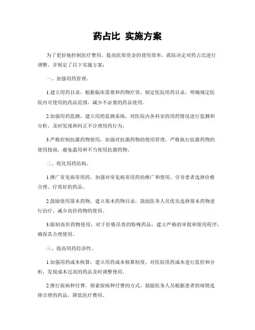 药占比 实施方案