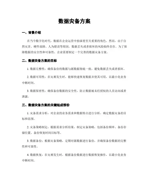 数据灾备方案