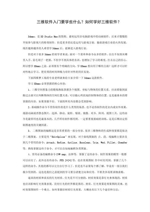 三维软件入门要学些什么？如何学好三维软件？