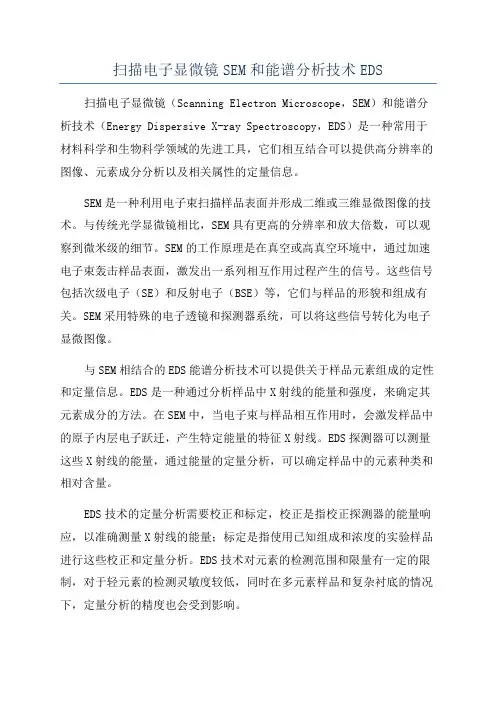 扫描电子显微镜SEM和能谱分析技术EDS