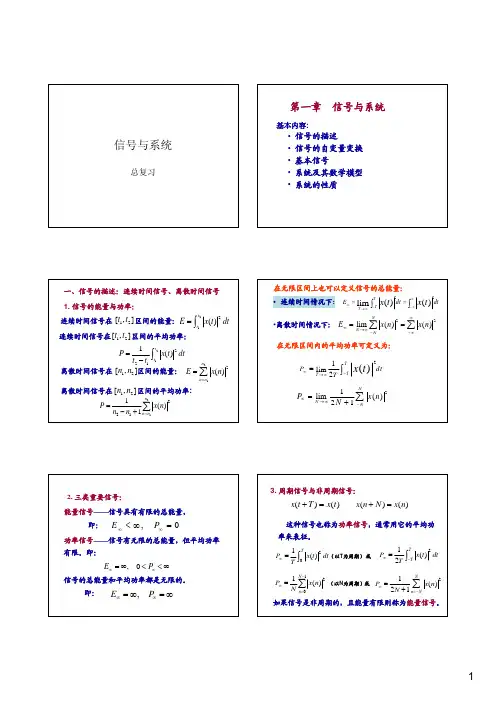 信号与系统期末总复习