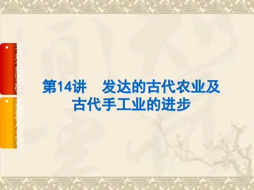 【高考复习方案】高三历史一轮复习课件(人教版) 第14讲 发达的古代农业及古代手工业的进步(58张PPT)