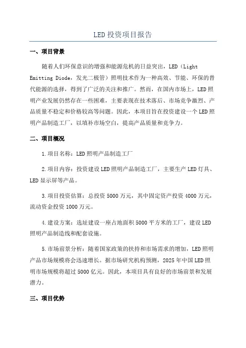 LED投资项目报告