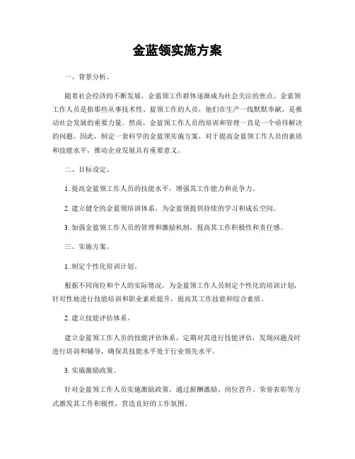 金蓝领实施方案