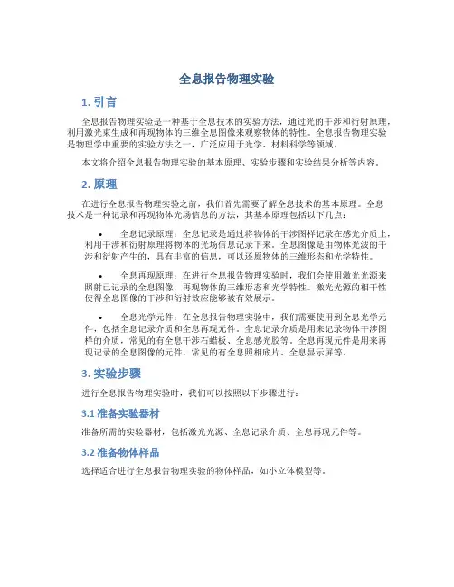 全息报告物理实验