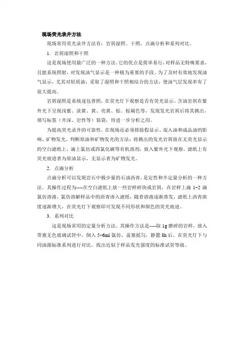 现场荧光录井方法