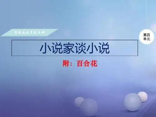 【苏教版】2017年秋九年级语文上册：第14课《小说家谈小说》ppt详解课件
