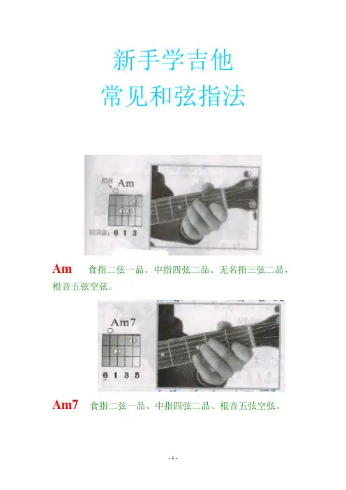新手吉他常见和弦图谱