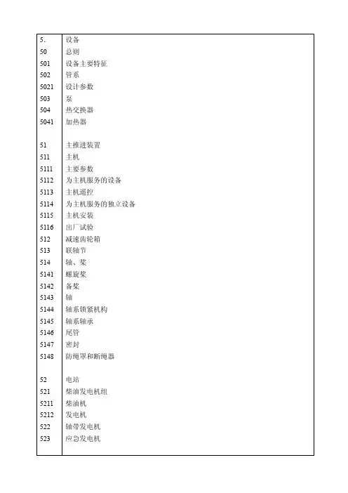 船舶技术规格书设备