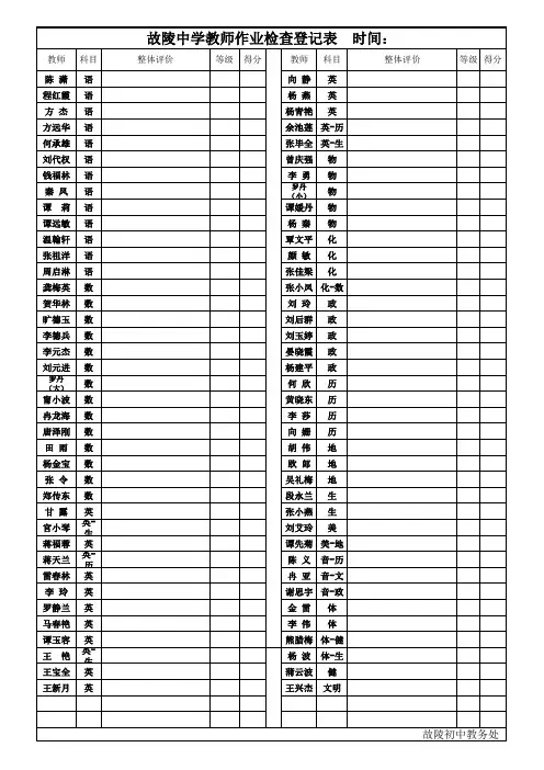 作业检查记录