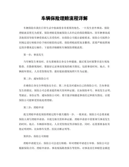 车辆保险理赔流程详解