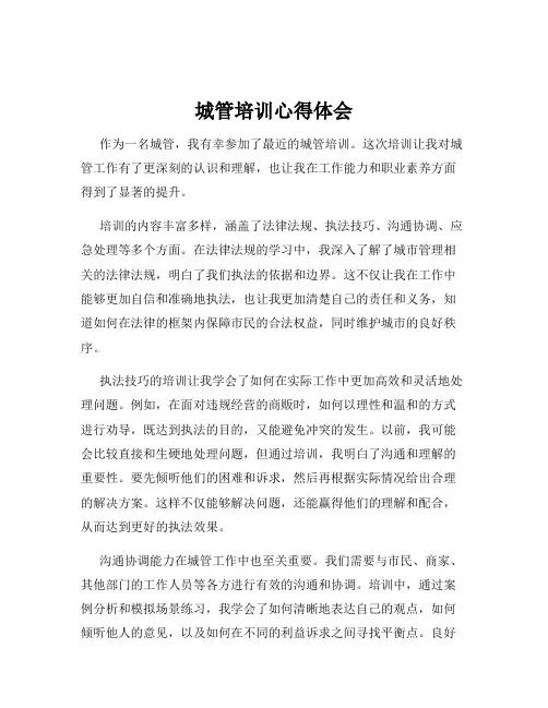 城管培训心得体会