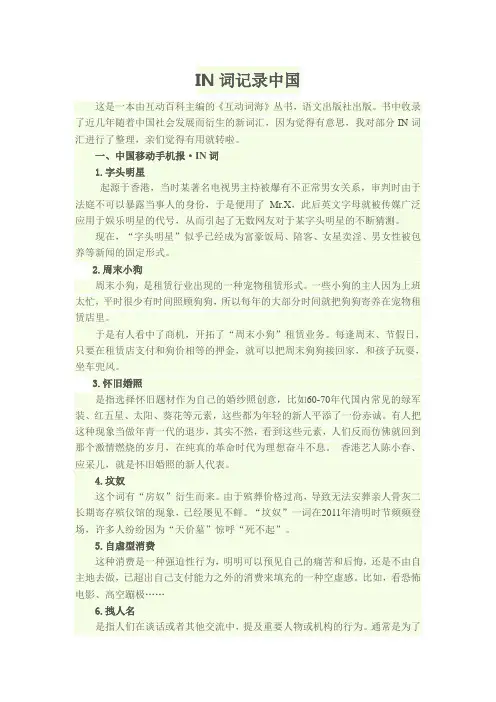 IN词记录中国
