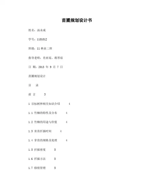 苗圃规划设计书