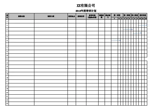 2015年度培训计划表20141127