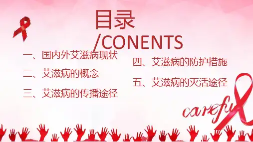 世界艾滋病日宣传预防讲座通用PPT