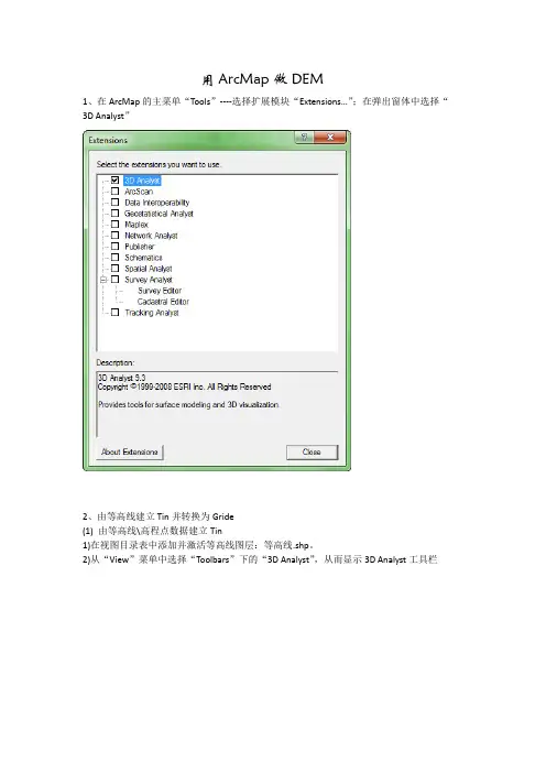 用ArcMap做DEM