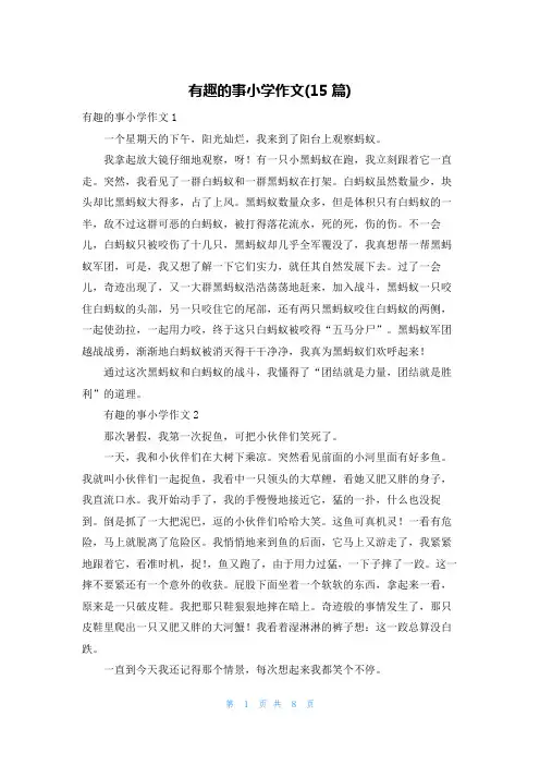 有趣的事小学作文(15篇)
