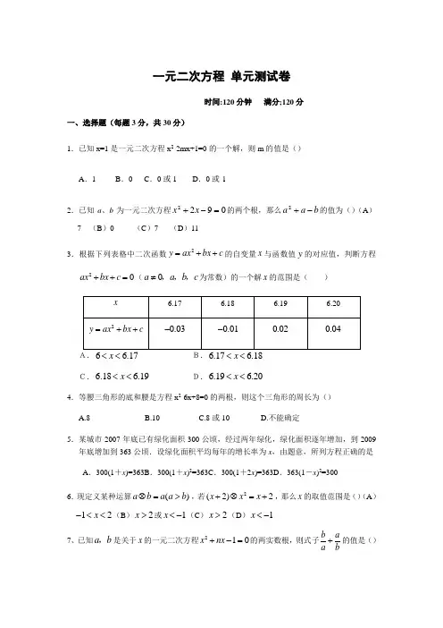 2020年华师大版九年级数学上册第22章 一元二次方程 单元测试题及答案