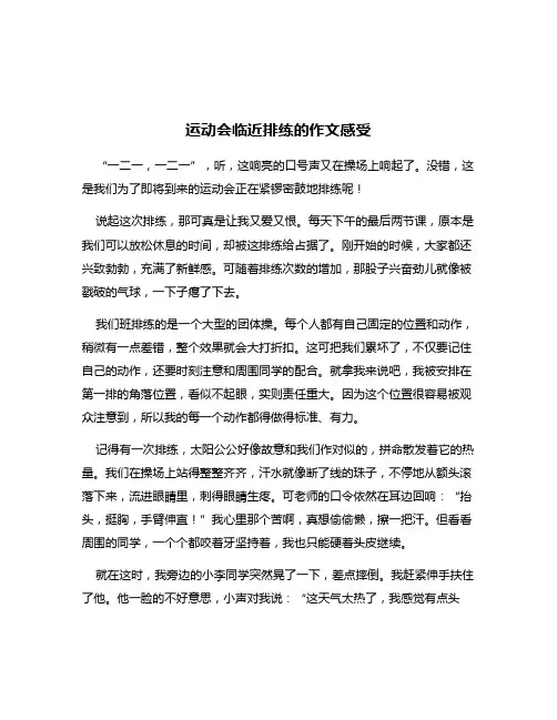 运动会临近排练的作文感受