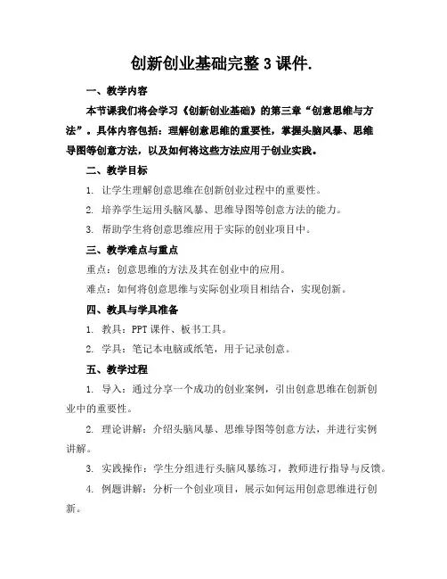 创新创业基础完整3课件.