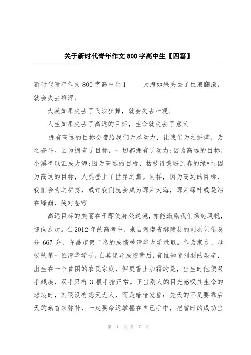 关于新时代青年作文800字高中生【四篇】