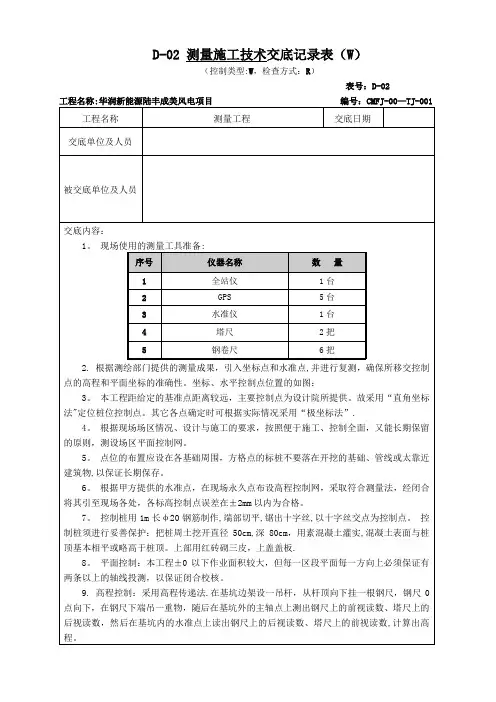 测量施工方案报审表