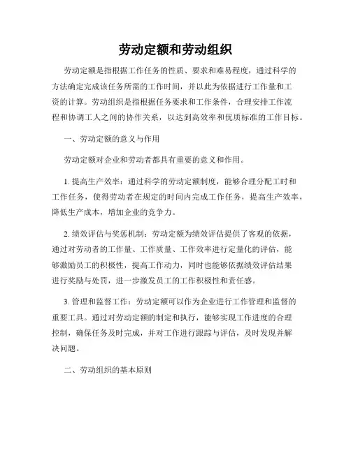 劳动定额和劳动组织