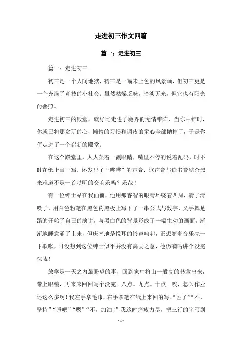走进初三作文四篇
