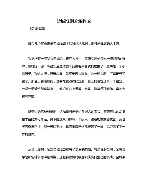 盐城淮剧介绍作文
