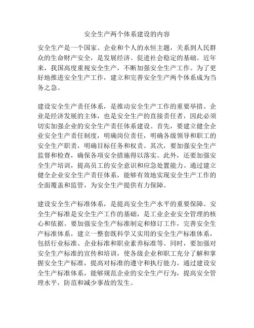 安全生产两个体系建设的内容