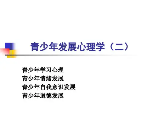 青少年心理学-第四章-青少年心理学