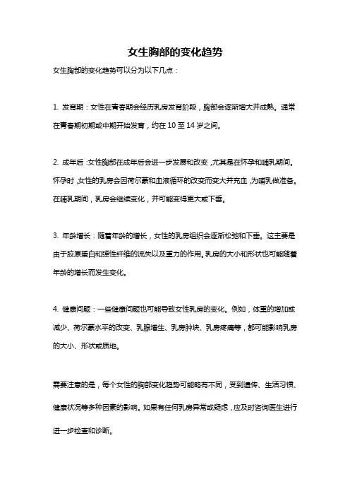 女生胸部的变化趋势
