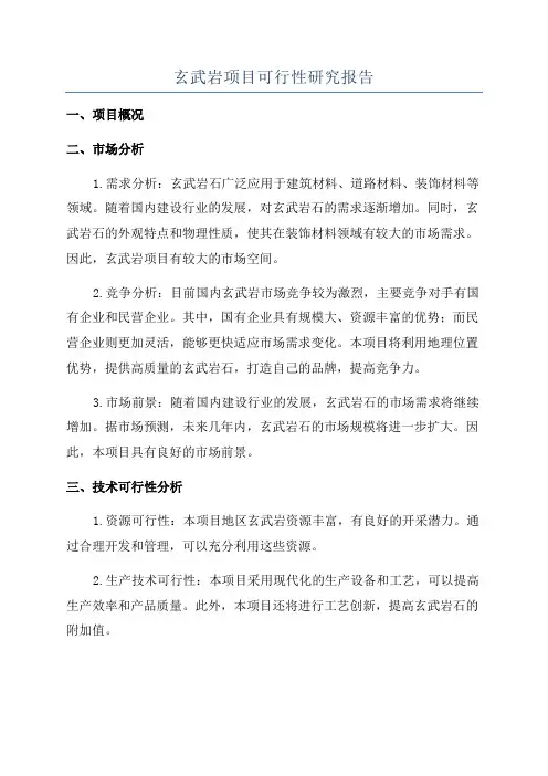 玄武岩项目可行性研究报告