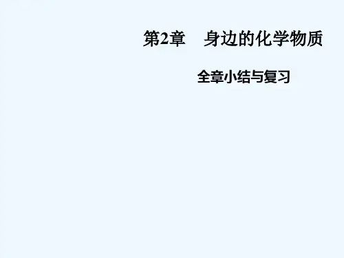 沪教全国版九年级化学 第二章 第2章 身边的化学物质(复习)课件(40张)