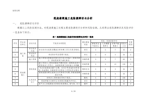 现浇箱梁施工危险源辨识与分析