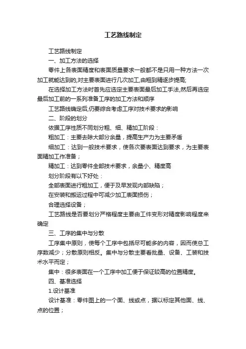 工艺路线制定