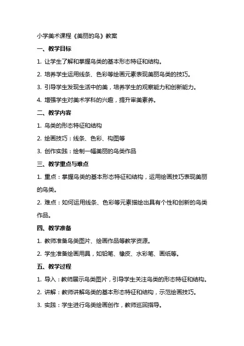 小学美术课程《美丽的鸟》教案