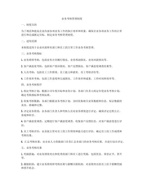 业务考核管理制度