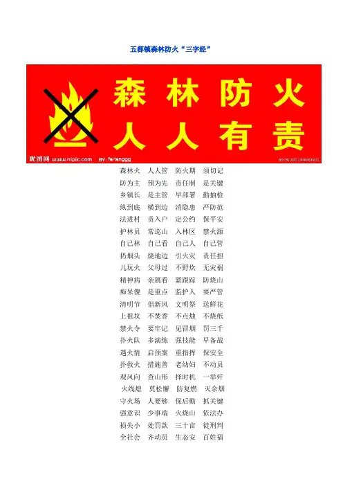 森林防火“三字经